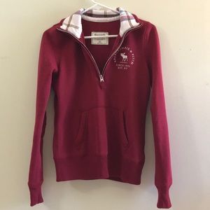 Half-zip red sweatshirt